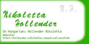 nikoletta hollender business card